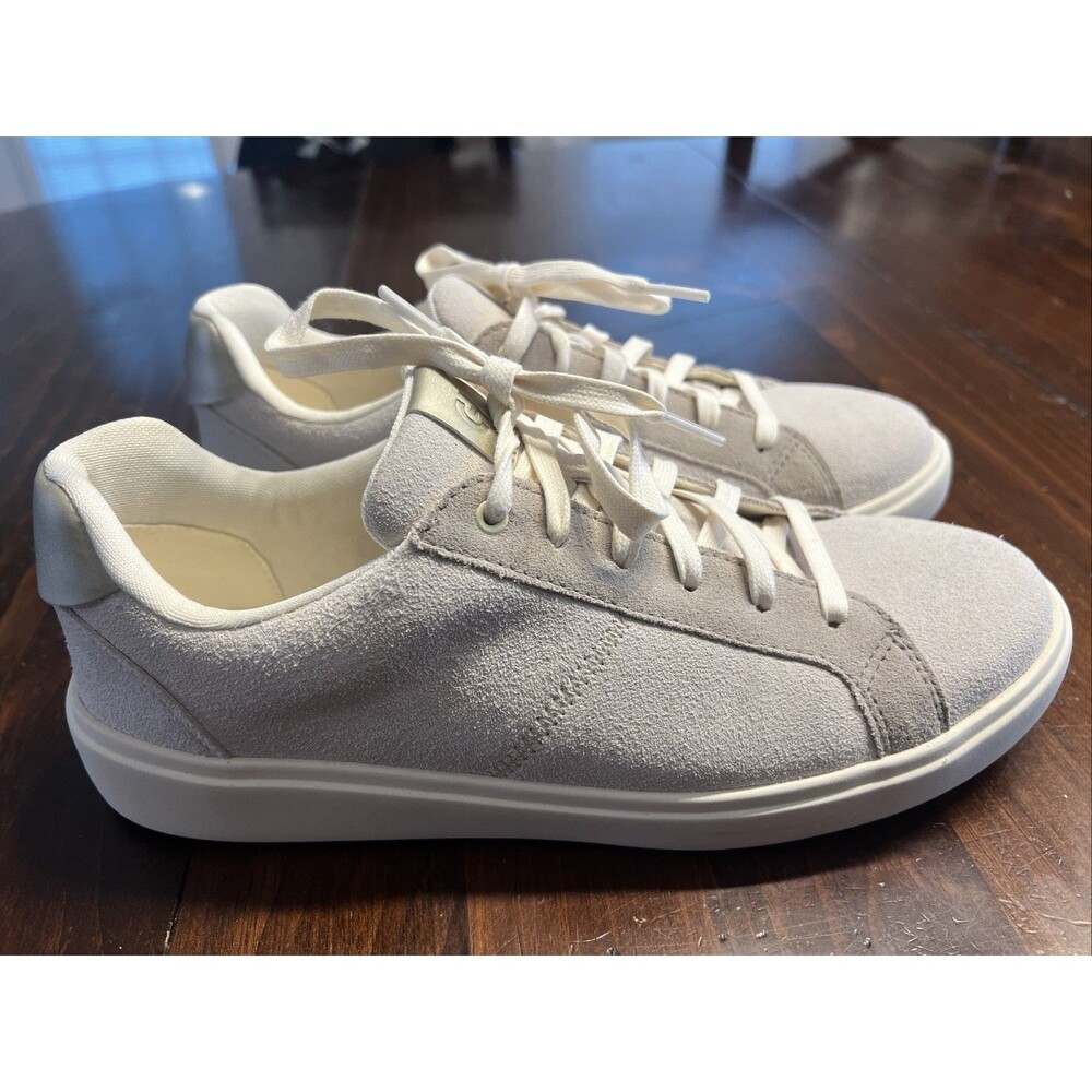 Cole Haan Women’s Ivory & Grey Grand Cross Coaster Sz 9.5M Suede Sneakers W32152
